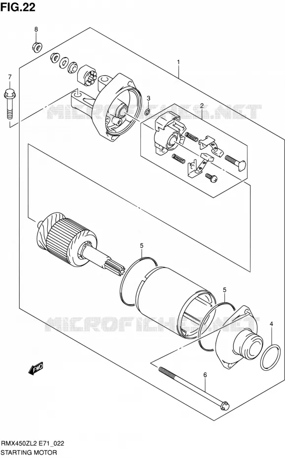 STARTER MOTOR Suzuki MOTO 450 RMX 2012  RMX450ZL2(E71)