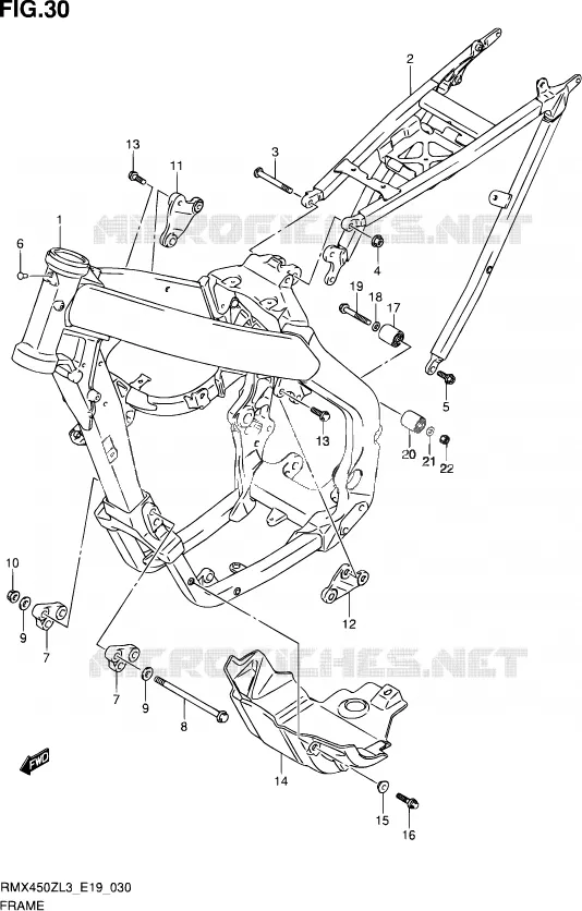 FRAME Suzuki MOTO 450 RMX 2012  RMX450Z L3 (E19)