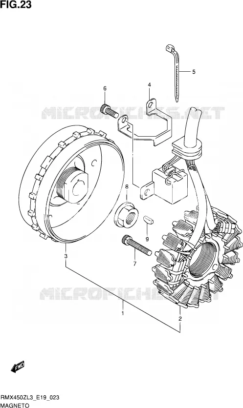 MAGNE TO Suzuki MOTO 450 RMX 2012  RMX450Z L3 (E19)