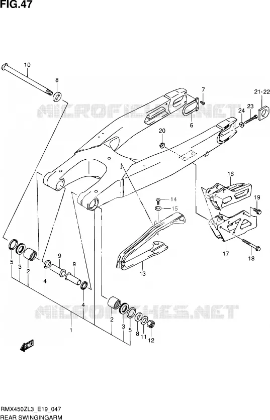 SWINGARM Suzuki MOTO 450 RMX 2013  RMX450Z L3 (E19)