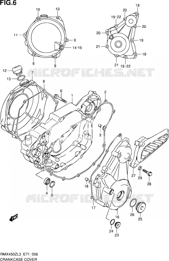 CRACKCASE COVER Suzuki MOTO 450 RMX 2013  RMX450Z L3 (E71)