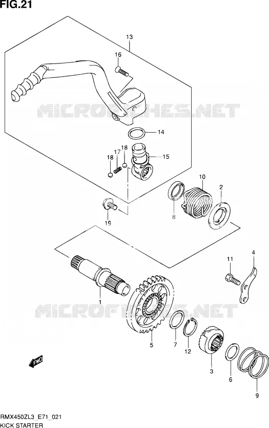 KICK STARTER Suzuki MOTO 450 RMX 2013  RMX450Z L3 (E71)