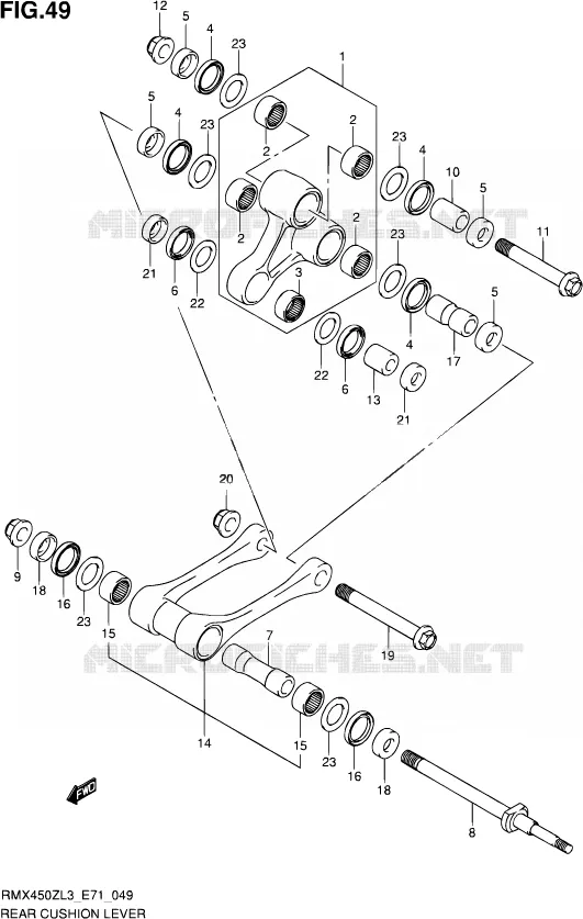 SHOCK ABSORBER LINKAGE Suzuki MOTO 450 RMX 2013  RMX450Z L3 (E71)