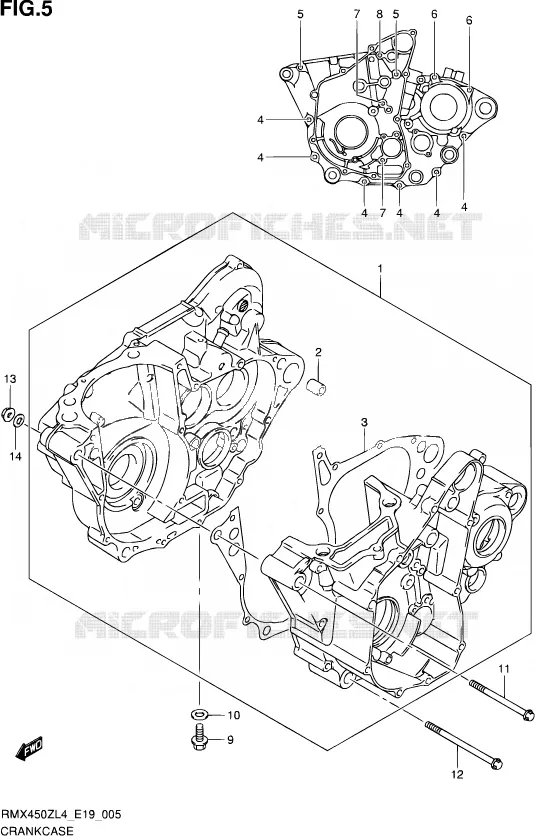 CRACKCASE COVER Suzuki MOTO 450 RMX 2014  RMX450Z L4 (E19)
