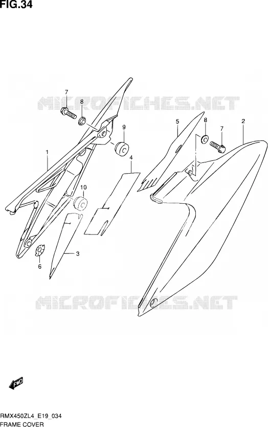 FAIRING Suzuki MOTO 450 RMX 2014  RMX450Z L4 (E19)