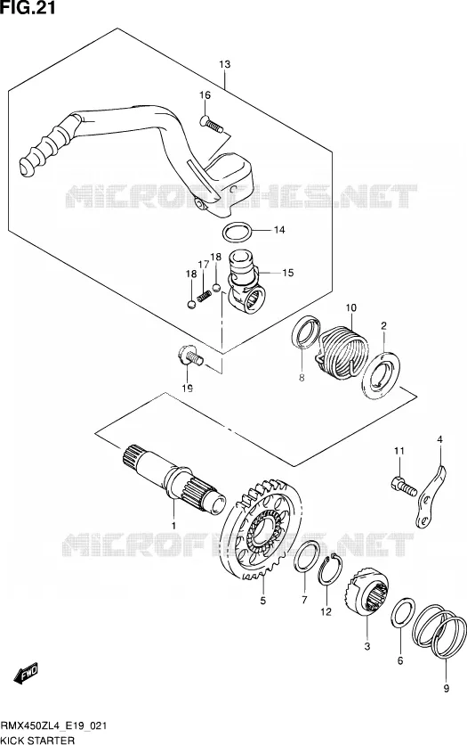 KICK STARTER Suzuki MOTO 450 RMX 2014  RMX450Z L4 (E19)