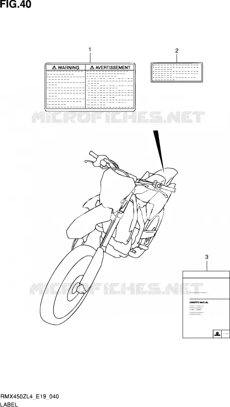 LABEL Suzuki MOTO 450 RMX 2014  RMX450Z L4 (E19)