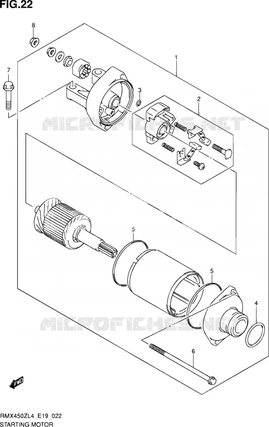 STARTER MOTOR Suzuki MOTO 450 RMX 2014  RMX450Z L4 (E19)
