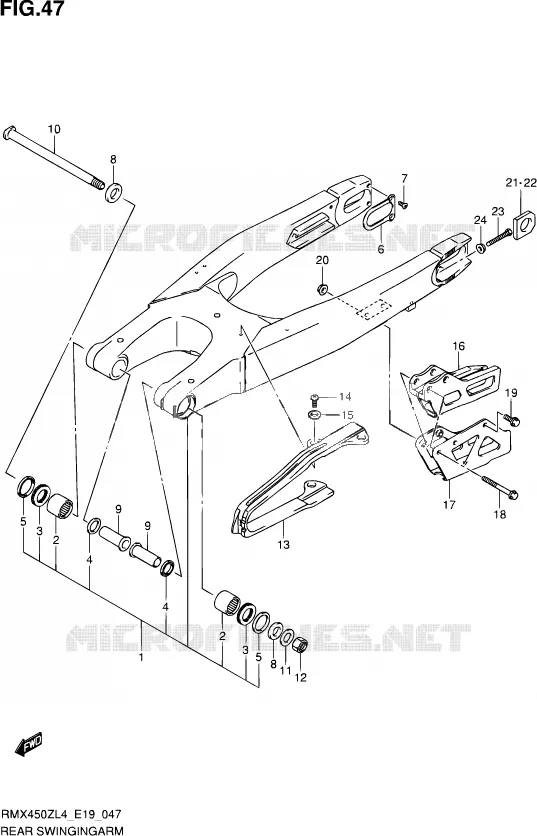 SWINGARM Suzuki MOTO 450 RMX 2014  RMX450Z L4 (E19)
