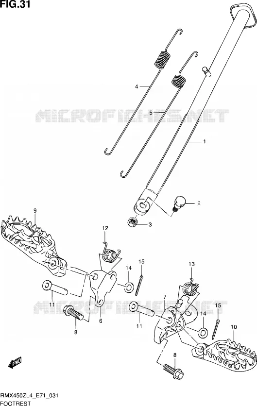FOOTREST Suzuki MOTO 450 RMX 2014  RMX450Z L4 (E71)