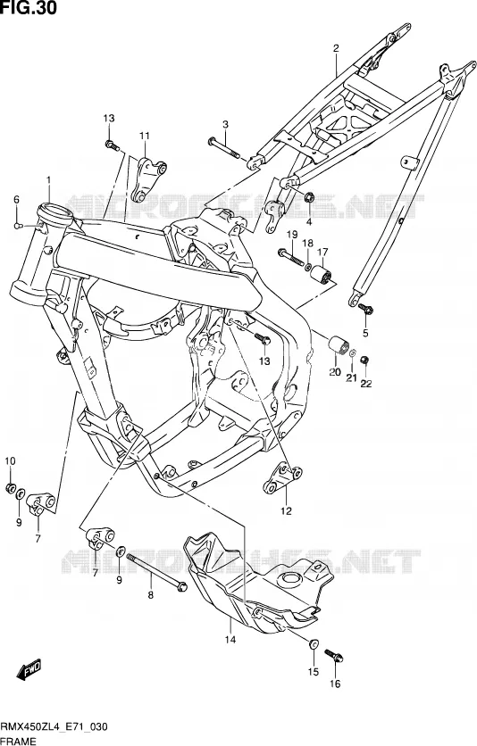 FRAME Suzuki MOTO 450 RMX 2014  RMX450Z L4 (E71)