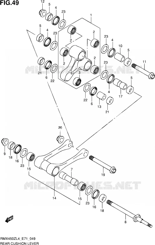 SHOCK ABSORBER LINKAGE Suzuki MOTO 450 RMX 2014  RMX450Z L4 (E71)