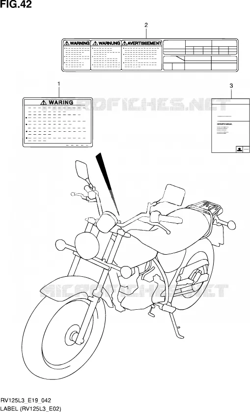LABEL (RV125L3 E02) Suzuki MOTO 125 VAN-VAN 2013  RV125 L3 (E02)