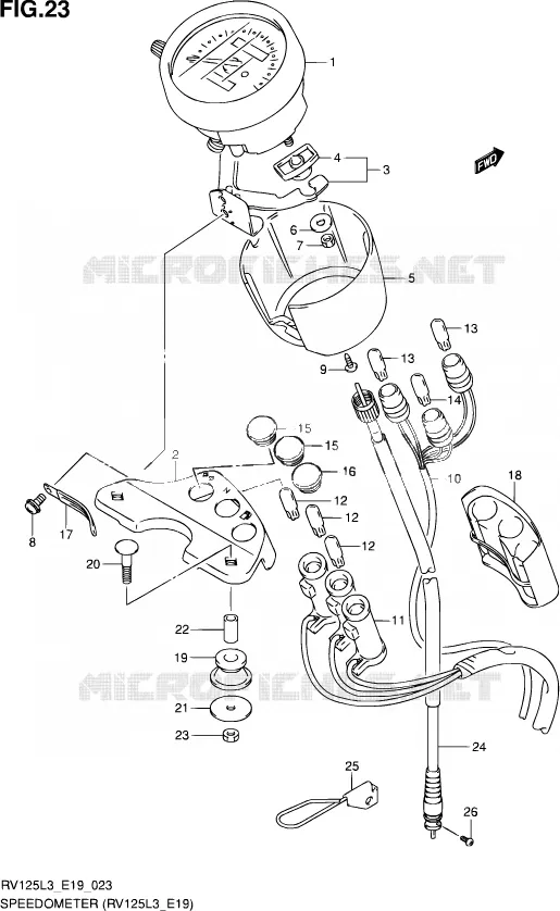 SPEEDOMETER (RV125L3 E19) Suzuki MOTO 125 VAN-VAN 2013  RV125 L3 (E02)