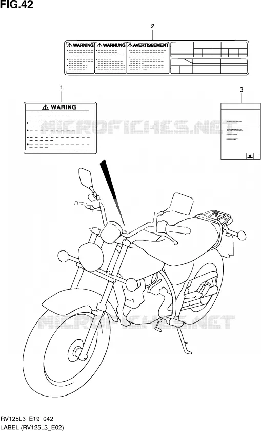 LABEL (RV125L3 E02) Suzuki MOTO 125 VAN-VAN 2013  RV125 L3 (E19)
