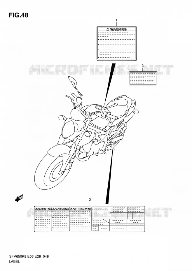 LABEL Suzuki MOTO 650 GLADIUS 2009  SFV650 K9 (E03,E28,E33)