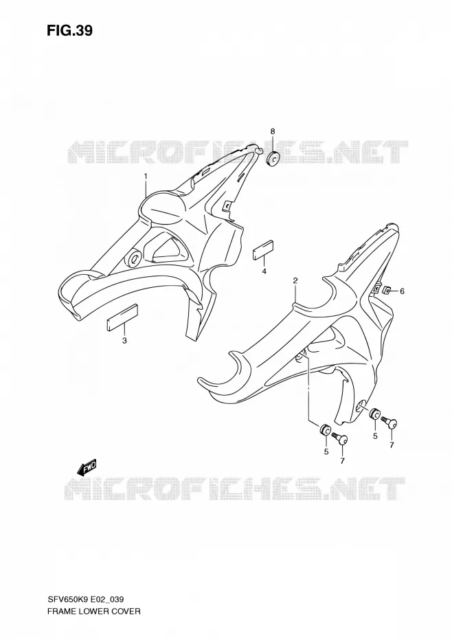 LOWER FAIRING Suzuki MOTO 650 GLADIUS 2009  SFV650K9(E24)