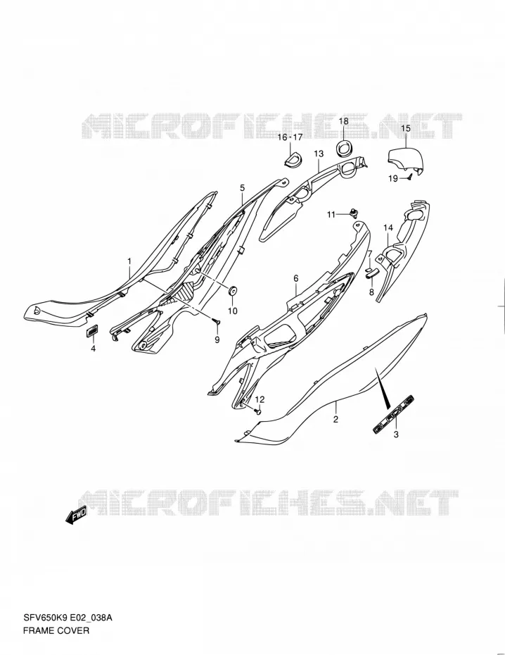 FAIRING (MODEL L0) Suzuki MOTO 650 GLADIUS 2010  SFV650L0(E19)
