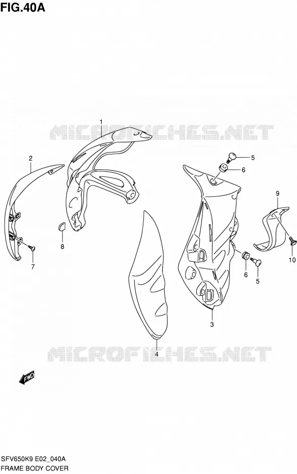 FAIRING (MODEL L0) Suzuki MOTO 650 GLADIUS 2010  SFV650L0(E24)