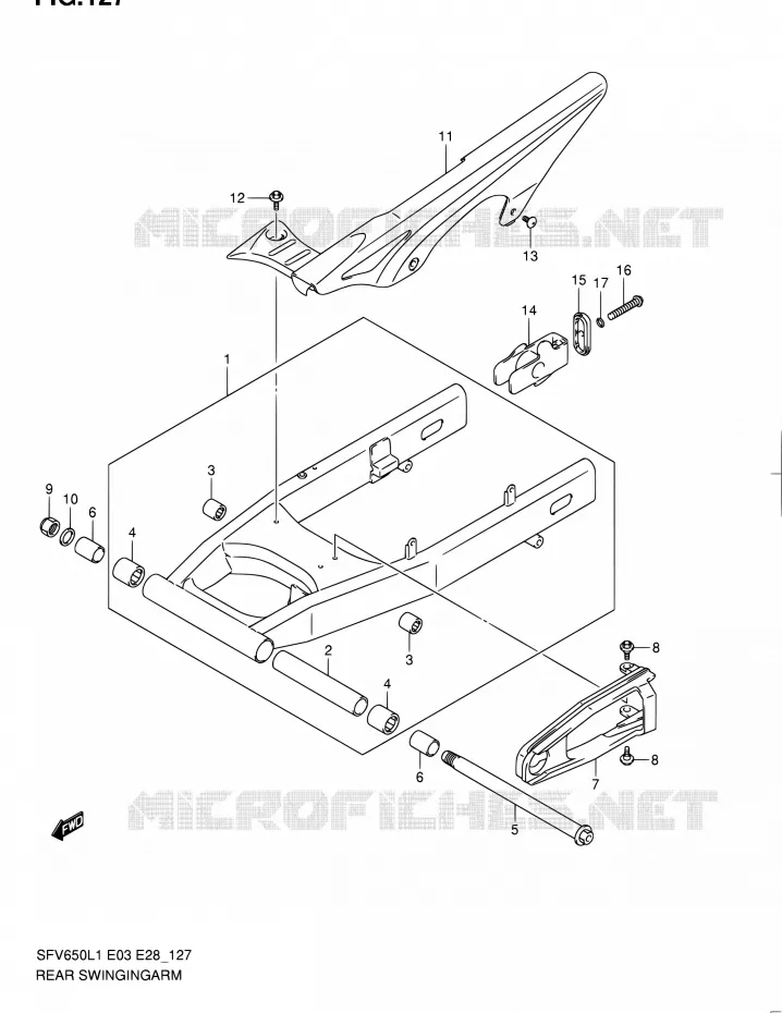 SWINGARM Suzuki MOTO 650 GLADIUS 2011  SFV650 L1 (E03,E28,E33)