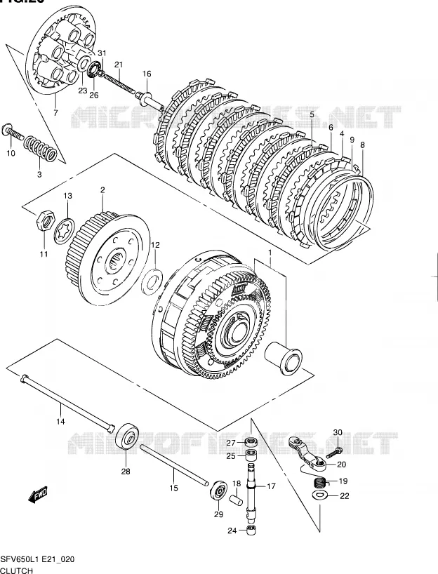 CLUTCH Suzuki MOTO 650 GLADIUS 2011  SFV650L1(E24)
