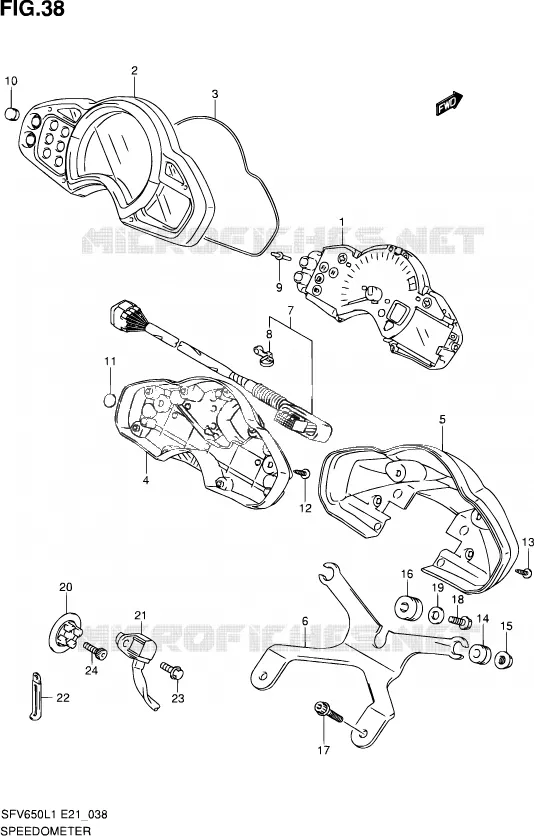 SPEEDOMETER (SFV650L1 E24) Suzuki MOTO 650 GLADIUS 2011  SFV650L1(E24)
