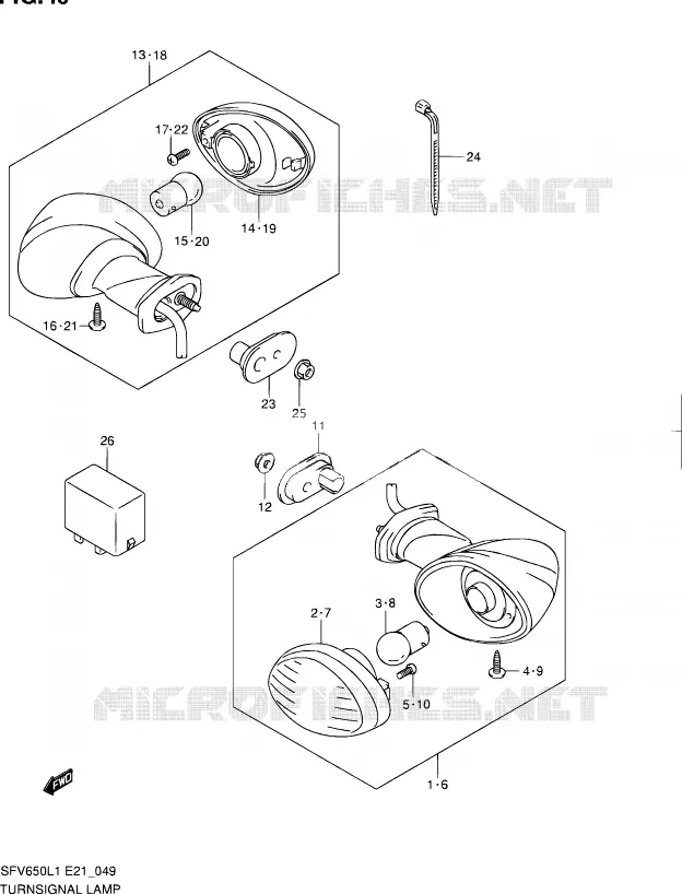 TJRN SIGNAL LAMP Suzuki MOTO 650 GLADIUS 2011  SFV650L1(E24)