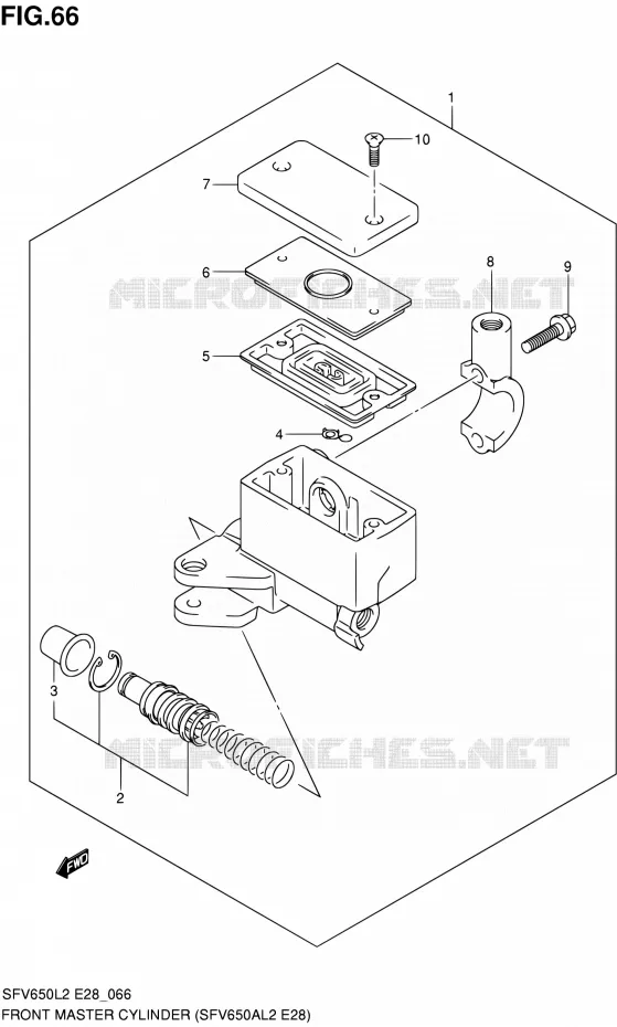 FR. MASTER CYLINDER (SFV650AL2 E28) Suzuki MOTO 650 GLADIUS 2012  SFV650L2(E03,E28,E33)
