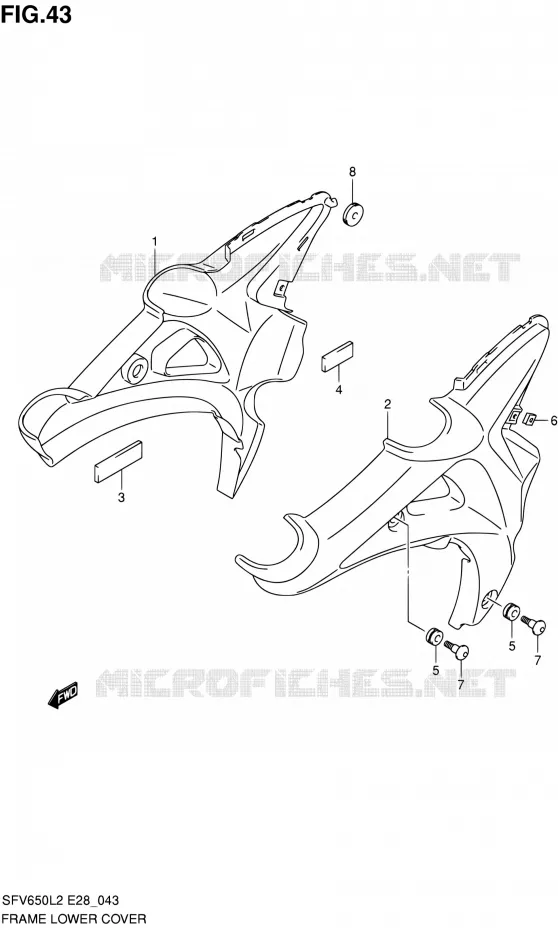 LOWER FAIRING Suzuki MOTO 650 GLADIUS 2012  SFV650L2(E03,E28,E33)