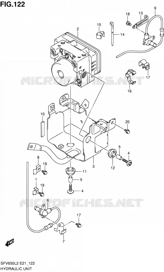 ABS SYSTEM Suzuki MOTO 650 GLADIUS 2012  SFV650L2(E21)