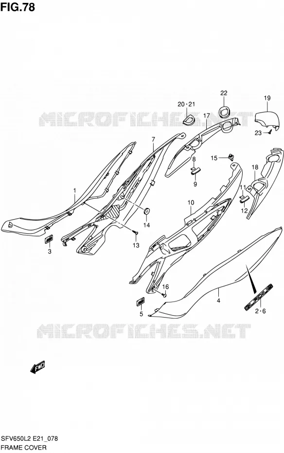 FAIRING Suzuki MOTO 650 GLADIUS 2012  SFV650L2(E21)