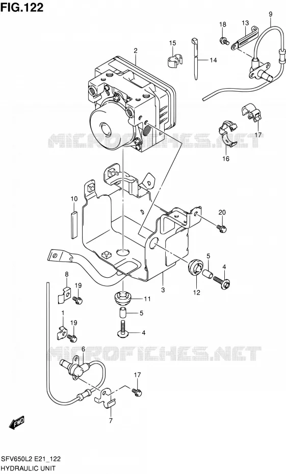ABS SYSTEM Suzuki MOTO 650 GLADIUS 2012  SFV650L2(E24)