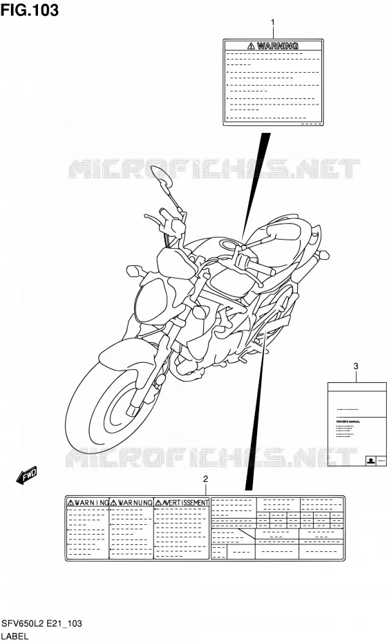 LABEL (SFV650L2 E24) Suzuki MOTO 650 GLADIUS 2012  SFV650L2(E24)