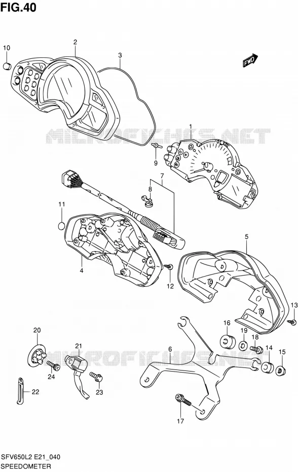 SPEEDOMETER (SFV650UL2 E24) Suzuki MOTO 650 GLADIUS 2012  SFV650L2(E24)