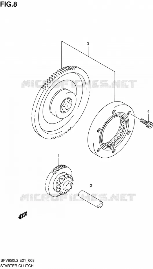 STARTER MOTOR CLUTCH Suzuki MOTO 650 GLADIUS 2012  SFV650L2(E24)