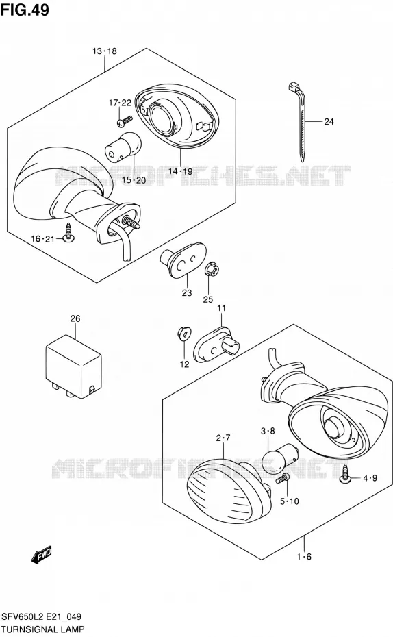 TJRN SIGNAL LAMP Suzuki MOTO 650 GLADIUS 2012  SFV650L2(E24)