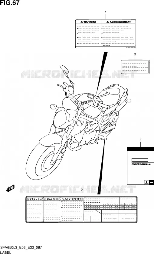 LABEL Suzuki MOTO 650 GLADIUS 2013  SFV650 L3 (E03,E28,E33)