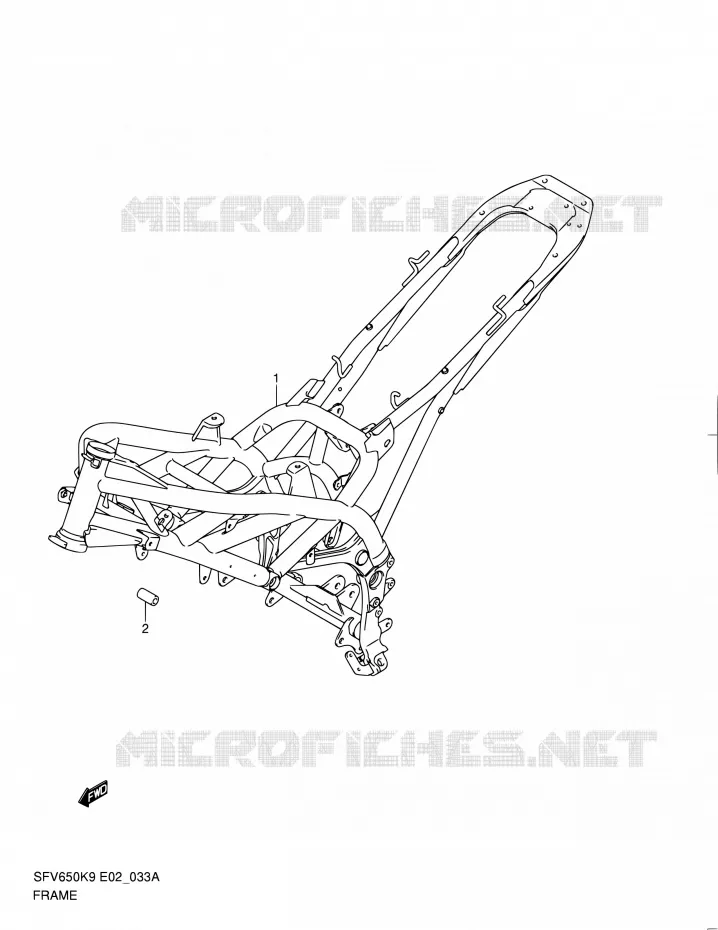 FRAME (MODEL L0) Suzuki MOTO 650 GLADIUS 2010  SFV650AL0(E24)