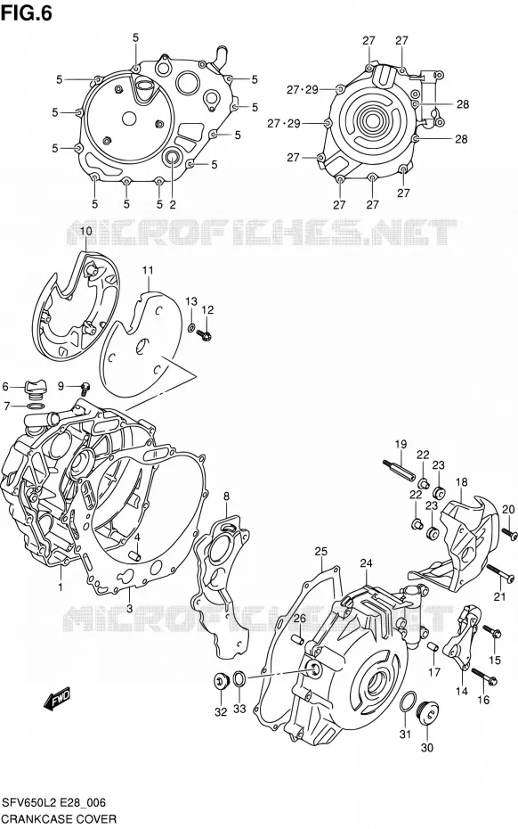 CRACKCASE COVER Suzuki MOTO 650 GLADIUS 2012  SFV650AL2(E03,E28,E33)