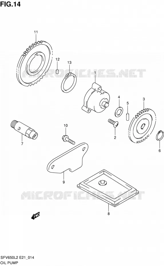 OIL PUMP Suzuki MOTO 650 GLADIUS 2012  SFV650AL2(E21)