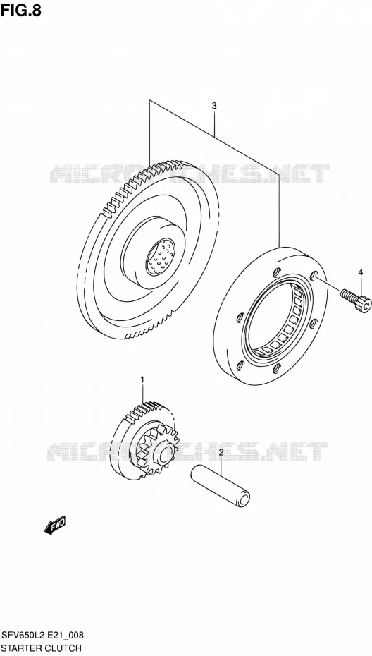 STARTER MOTOR CLUTCH Suzuki MOTO 650 GLADIUS 2012  SFV650AL2(E21)