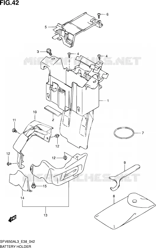 BATTERY BOX - TOOLS Suzuki MOTO 650 GLADIUS 2013  SFV650A L3 (E38)