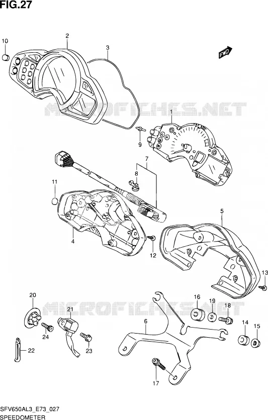 SPEEDOMETER Suzuki MOTO 650 GLADIUS 2013  SFV650A L3 (E73)