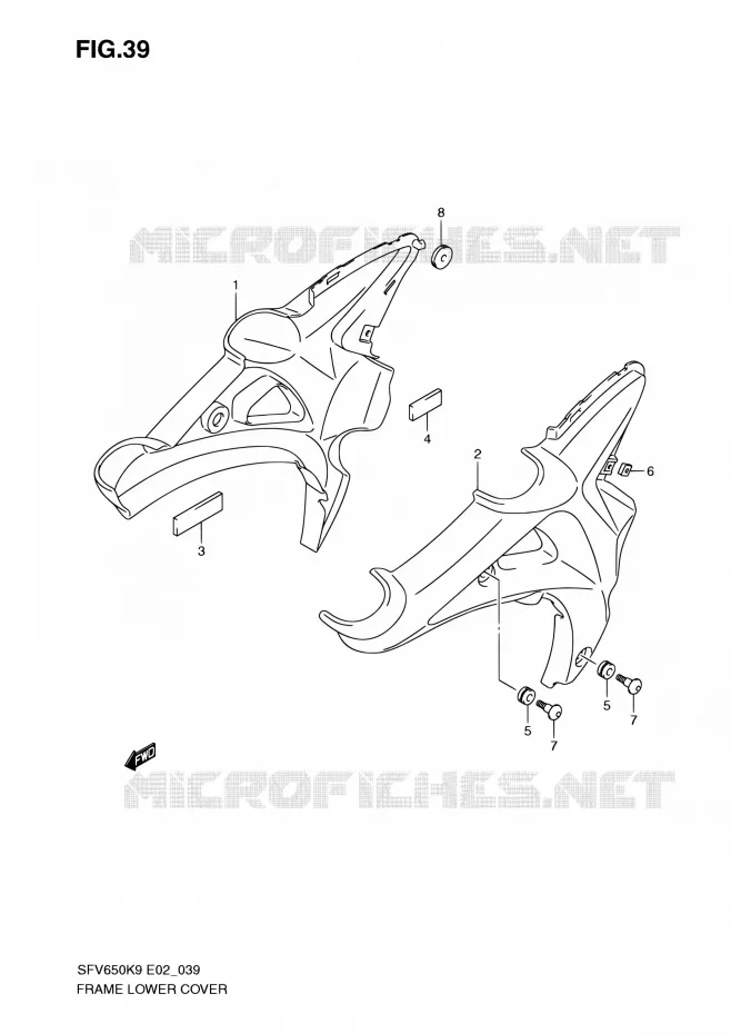 LOWER FAIRING Suzuki MOTO 650 GLADIUS 2010  SFV650UL0(E19)