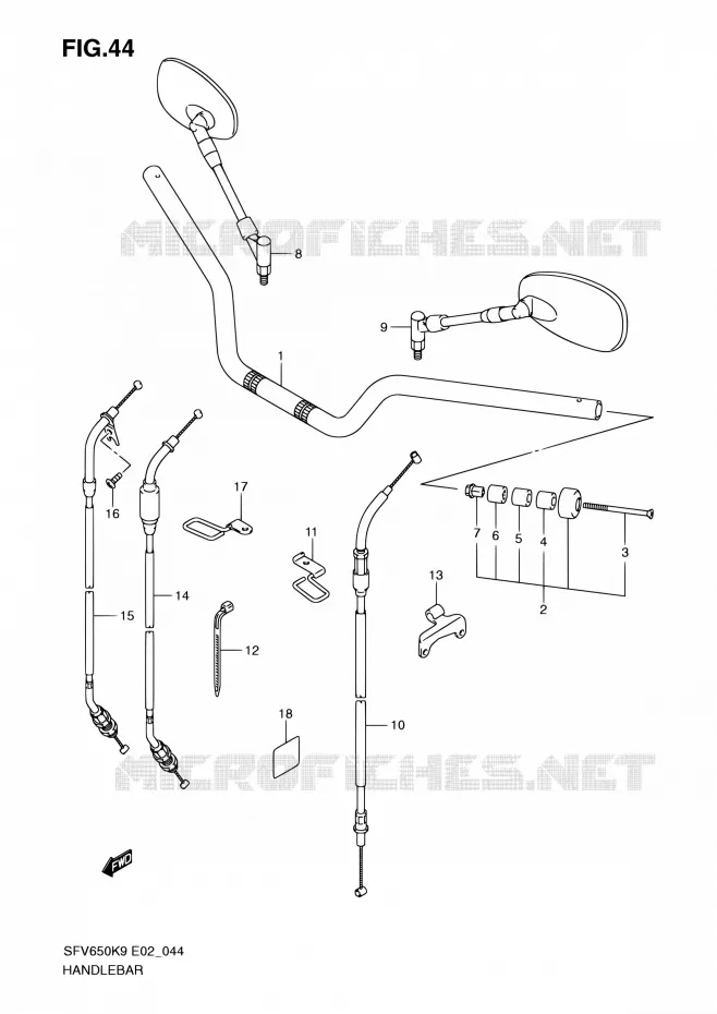 HANDELBAR Suzuki MOTO 650 GLADIUS 2010  SFV650UL0(E24)