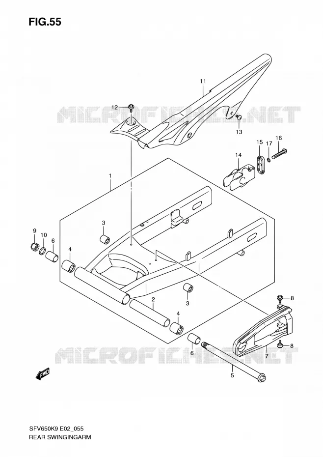SWINGARM Suzuki MOTO 650 GLADIUS 2010  SFV650UL0(E24)