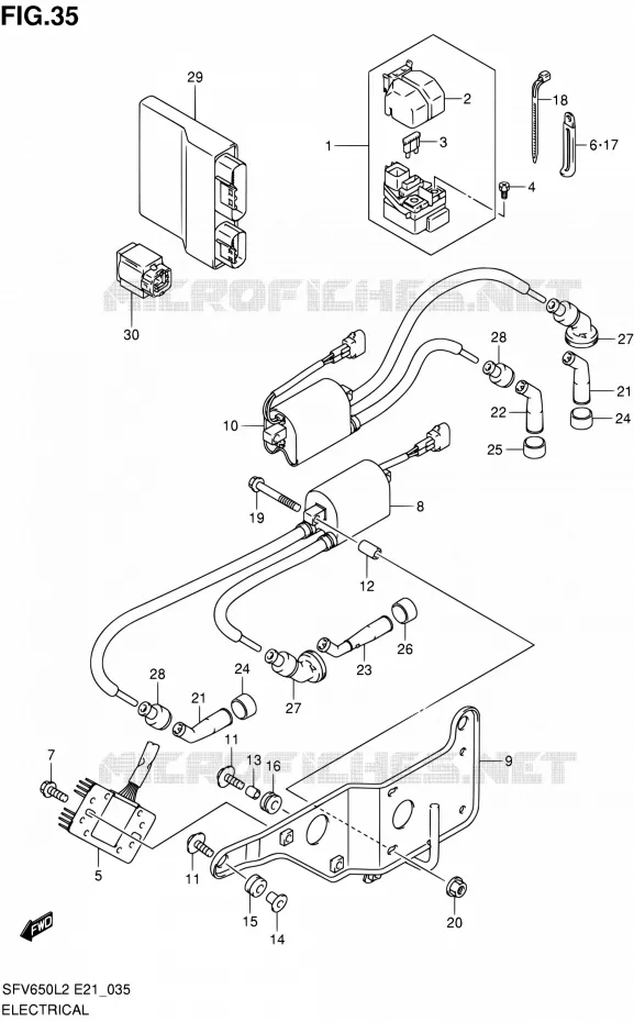ELCTRICAL (SFV650AL2 E21) Suzuki MOTO 650 GLADIUS 2012  SFV650UL2(E24)
