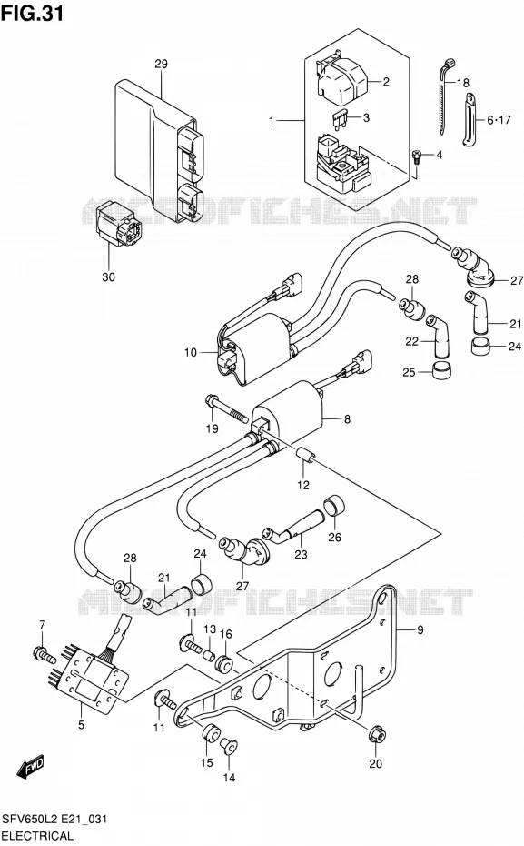 ELCTRICAL (SFV650L2 E21) Suzuki MOTO 650 GLADIUS 2012  SFV650UL2(E24)