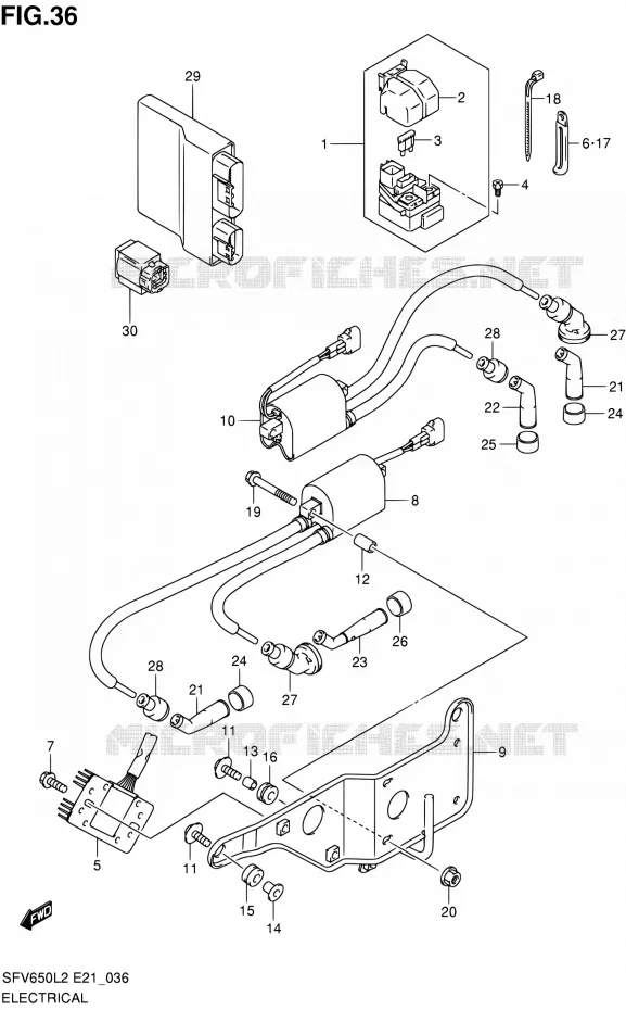 ELCTRICAL (SFV650UAL2 E21) Suzuki MOTO 650 GLADIUS 2012  SFV650UL2(E24)