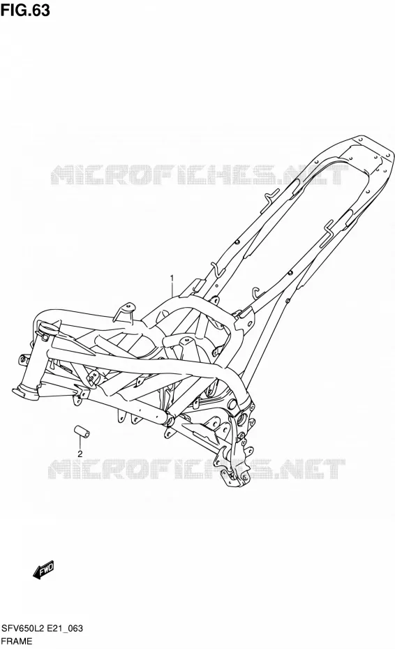 FRAME (SFV650L2 E21) Suzuki MOTO 650 GLADIUS 2012  SFV650UL2(E24)